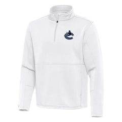 Vancouver Canucks Antigua Twist Quarter-Zip Pullover Jacket White