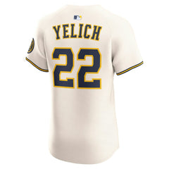 Christian Yelich Milwaukee Brewers Home Elite Player Jersey - Cream