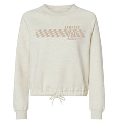 New York Yankees Soft as a Grape Women's Tonal Checkered Sweatshirt Natural