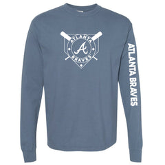 Atlanta Braves Soft as a Grape Women's Pigment Dye Long Sleeve T-Shirt Navy