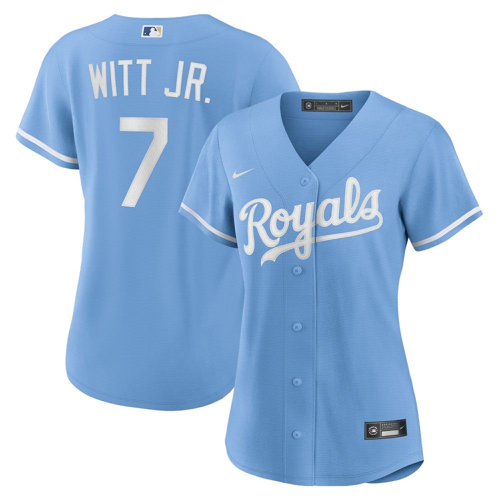 Bobby Witt Jr. Kansas City Royals Women's Alternate Replica Player Jersey - Light Blue