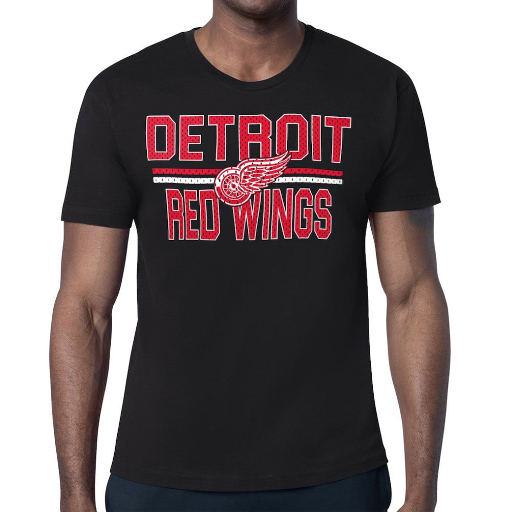 Detroit Red Wings Starter Mesh Look Team Name T-Shirt Black