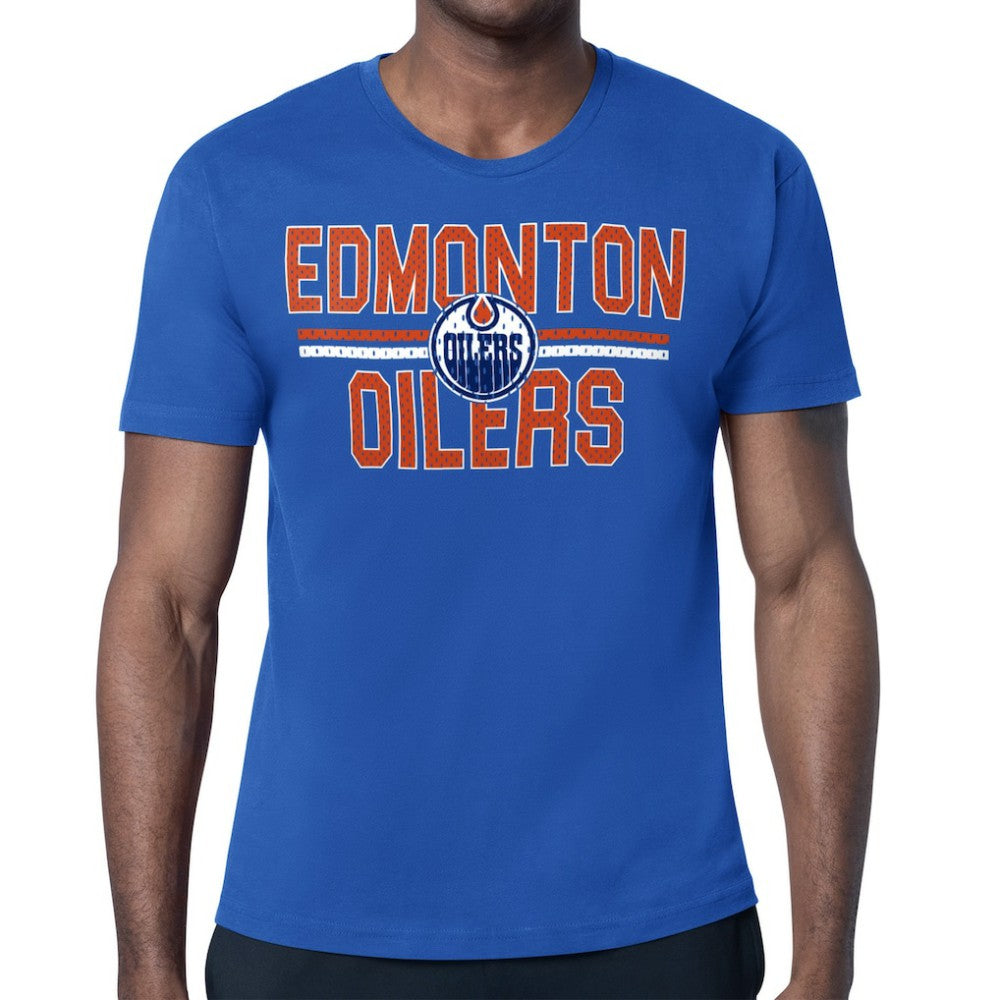 Edmonton Oilers Starter Mesh Look Team Name T-Shirt Royal