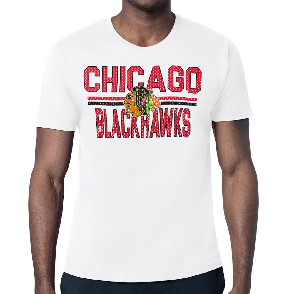 Chicago Blackhawks Starter Mesh Look Team Name T-Shirt White