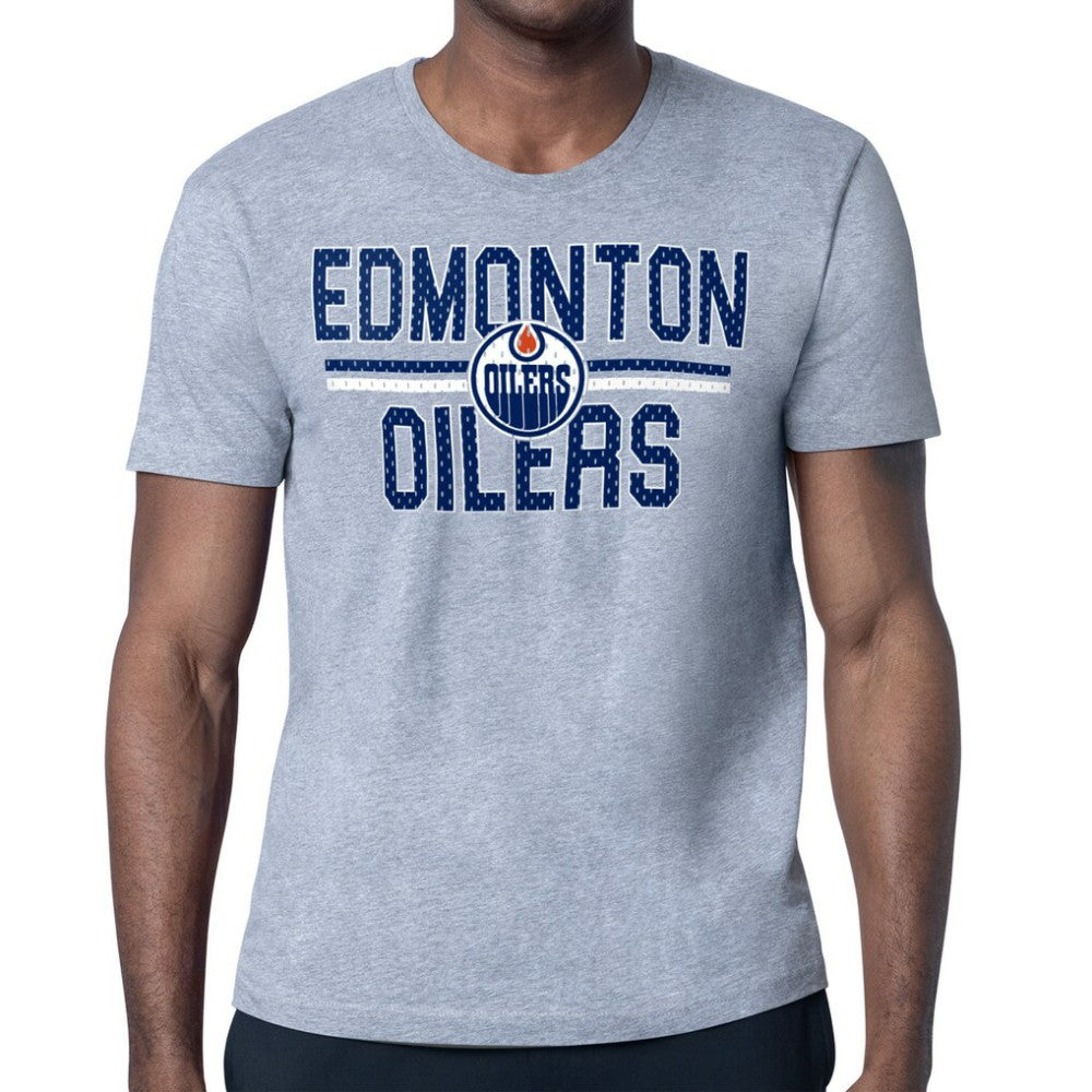 Edmonton Oilers Starter Mesh Look Team Name T-Shirt Heather Gray