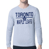 Toronto Maple Leafs Starter Mesh Look Team Name Logo Long Sleeve T-Shirt Heather Gray