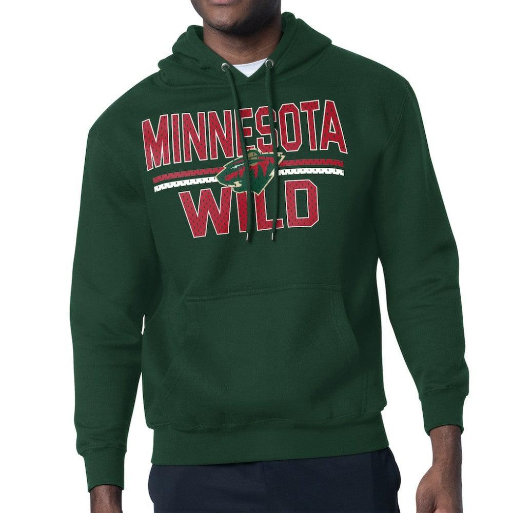 Minnesota Wild Starter Mesh Look Team Name Logo Tri-Blend Pullover Hoodie Green