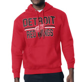 Detroit Red Wings Starter Mesh Look Team Name Logo Tri-Blend Pullover Hoodie Red