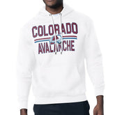 Colorado Avalanche Starter Mesh Look Team Name Logo Tri-Blend Pullover Hoodie White