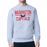 Washington Capitals Starter Mesh Look Team Name Logo Pullover Sweatshirt Heather Gray