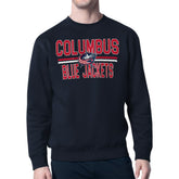 Columbus Blue Jackets Starter Mesh Look Team Name Logo Pullover Sweatshirt Navy