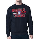 Montreal Canadiens Starter Mesh Look Team Name Logo Pullover Sweatshirt Navy
