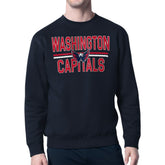 Washington Capitals Starter Mesh Look Team Name Logo Pullover Sweatshirt Navy