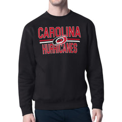 Carolina Hurricanes Starter Mesh Look Team Name Logo Pullover Sweatshirt Black