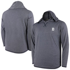 Detroit Tigers Butter Stripe Tri-Blend Long Sleeve Hoodie T-Shirt - Navy