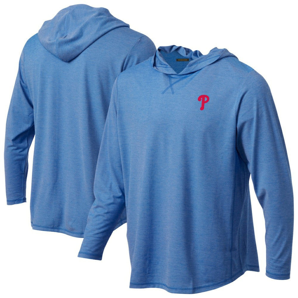 Philadelphia Phillies Butter Stripe Tri-Blend Long Sleeve Hoodie T-Shirt - Royal