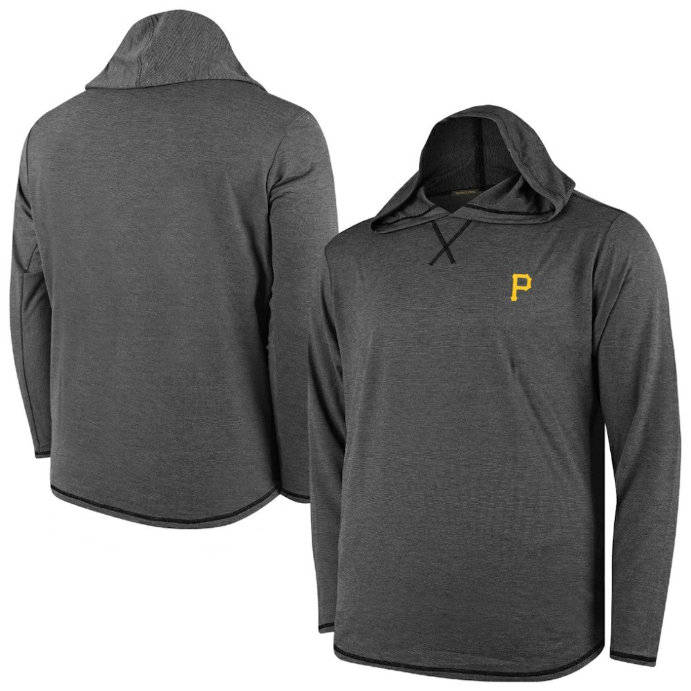 Pittsburgh Pirates Butter Stripe Tri-Blend Long Sleeve Hoodie T-Shirt - Black