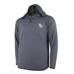 Tampa Bay Rays Butter Stripe Tri-Blend Long Sleeve Hoodie T-Shirt - Navy