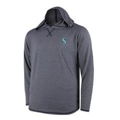 Seattle Mariners Butter Stripe Tri-Blend Long Sleeve Hoodie T-Shirt - Navy