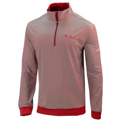 Philadelphia Phillies Omni-Wick Even Lie Quarter-Zip Pullover Top Red | Columbia