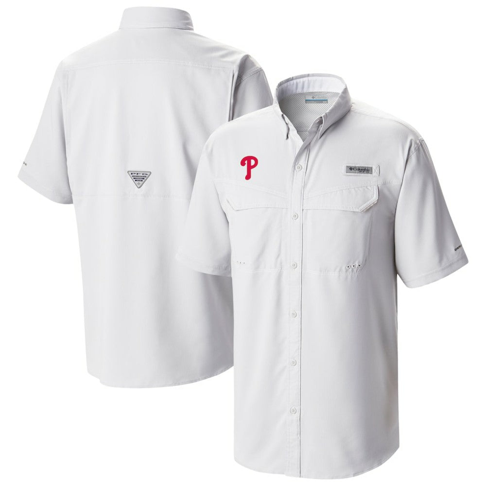 Philadelphia Phillies Omni-Wick Low Drag Offshore Button-Up Shirt White | Columbia