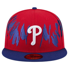 Philadelphia Phillies Retro Pattern 59FIFTY Fitted Hat Red/Royal | New Era