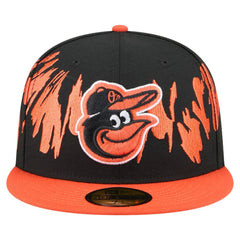 Baltimore Orioles Retro Pattern 59FIFTY Fitted Hat Black/Orange | New Era