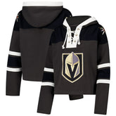 Vegas Golden Knights '47 Women's Cropped Superior Lacer Pullover Hoodie Charcoal