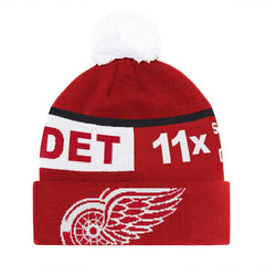 Detroit Red Wings Starter Chyron Commemorative Cuffed Knit Hat with Pom Red