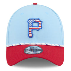 Pittsburgh Pirates 2025 Fourth of July 39THIRTY Flex Hat Light Blue/Red | New Era