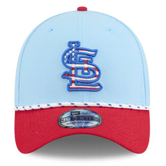 St. Louis Cardinals 2025 Fourth of July 39THIRTY Flex Hat Light Blue/Red | New Era