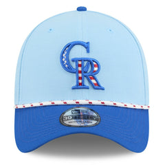 Colorado Rockies 2025 Fourth of July 39THIRTY Flex Hat Light Blue/Blue | New Era