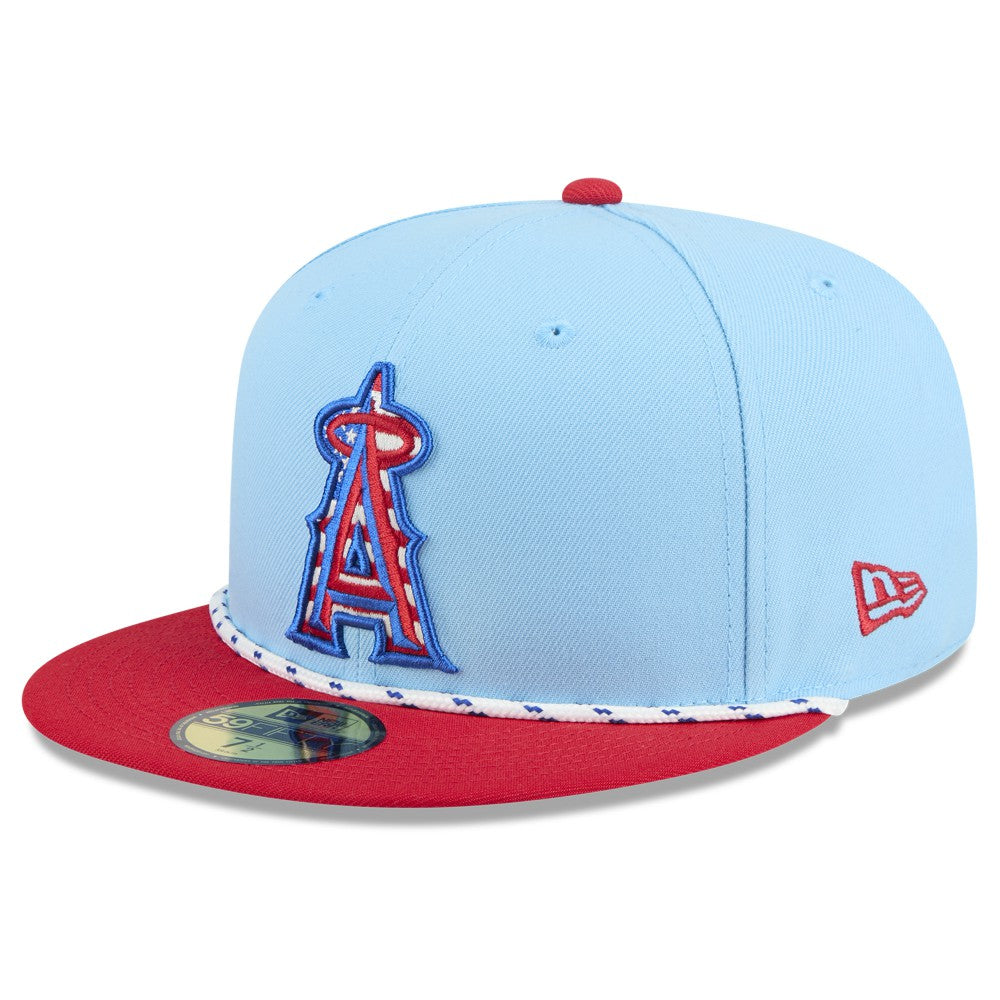 Los Angeles Angels 2025 Fourth of July 59FIFTY Fitted Hat Light Blue/Red | New Era