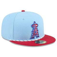 Los Angeles Angels 2025 Fourth of July 59FIFTY Fitted Hat Light Blue/Red | New Era