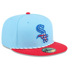 Chicago White Sox 2025 Fourth of July 59FIFTY Fitted Hat Light Blue/Red | New Era