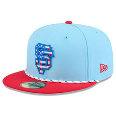 San Francisco Giants 2025 Fourth of July 59FIFTY Fitted Hat Light Blue/Red | New Era