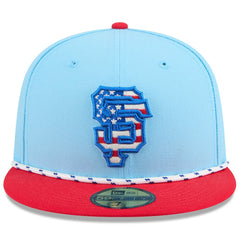 San Francisco Giants 2025 Fourth of July 59FIFTY Fitted Hat Light Blue/Red | New Era