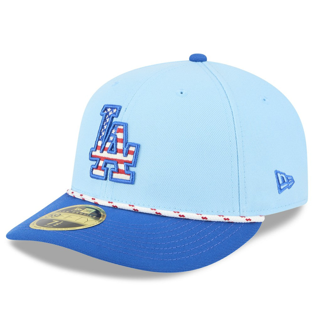 Los Angeles Dodgers 2025 Fourth of July Low Profile 59FIFTY Fitted Hat Light Blue/Royal | New Era
