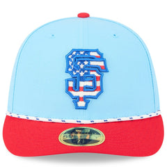 San Francisco Giants 2025 Fourth of July Low Profile 59FIFTY Fitted Hat Light Blue/Red | New Era