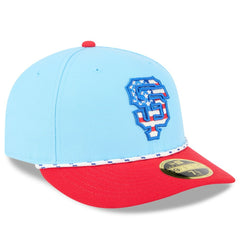 San Francisco Giants 2025 Fourth of July Low Profile 59FIFTY Fitted Hat Light Blue/Red | New Era