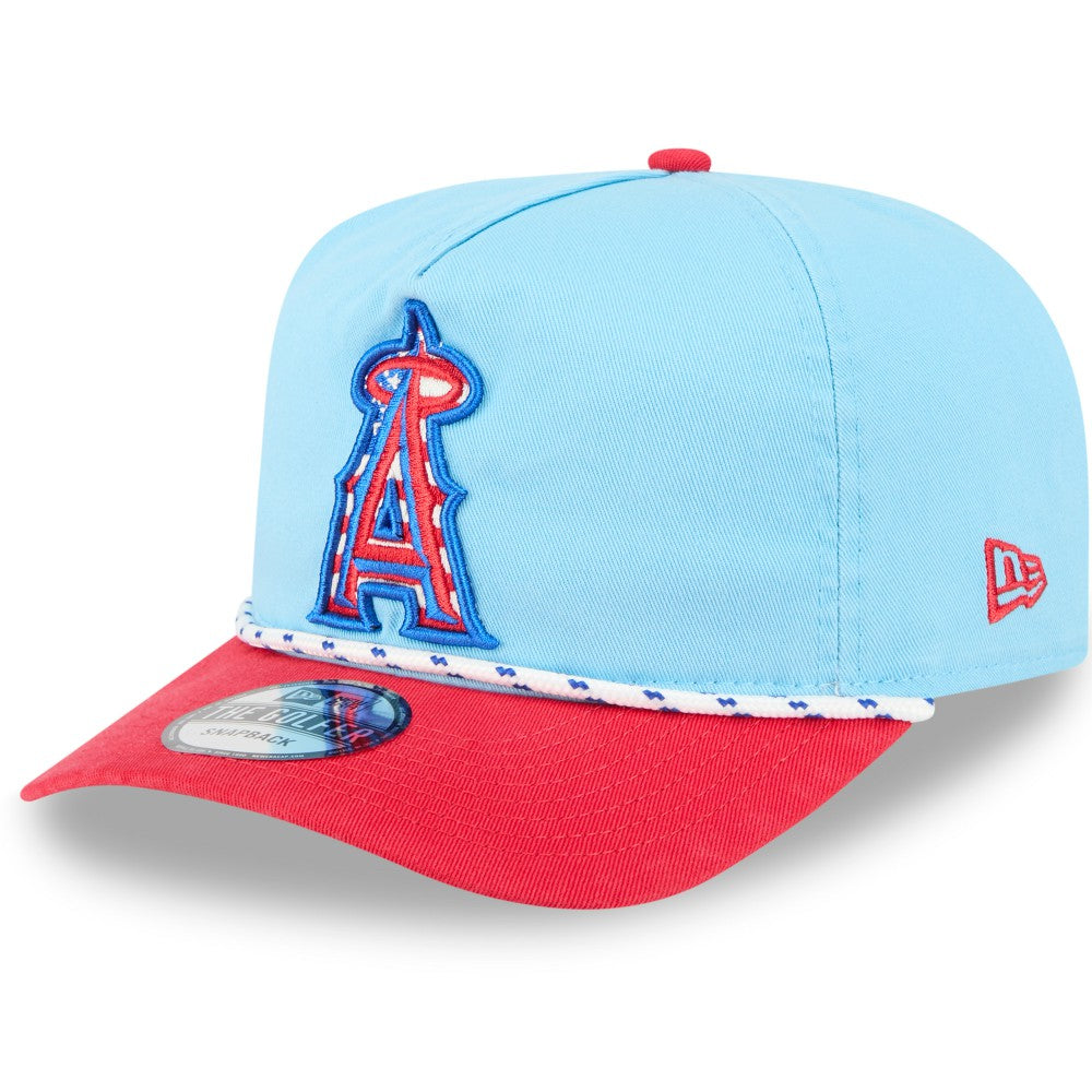 Los Angeles Angels 2025 Fourth of July Golfer Snapback Hat Light Blue/Red | New Era