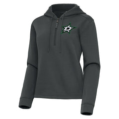 Dallas Stars Antigua Women's Contemporary Quarter-Zip Hoodie Pewter