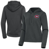 Montreal Canadiens Antigua Women's Contemporary Quarter-Zip Hoodie Pewter
