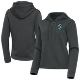 Seattle Kraken Antigua Women's Contemporary Quarter-Zip Hoodie Pewter