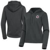 Winnipeg Jets Antigua Women's Contemporary Quarter-Zip Hoodie Pewter
