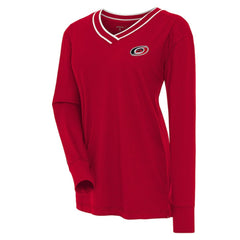 Carolina Hurricanes Antigua Women's Symbolic V-Neck Long Sleeve T-Shirt Red