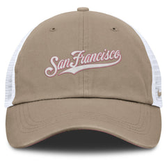 San Francisco Giants Unisex Mother's Day Club Trucker Adjustable Hat Khaki/White | Nike