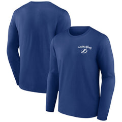 Tampa Bay Lightning Blue Team Lockup Long Sleeve T-Shirt