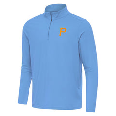 Pittsburgh Pirates Antigua Intent Quarter-Zip Top Powder Blue