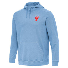 New York Mets Antigua Cloud Pullover Hoodie Heather Powder Blue